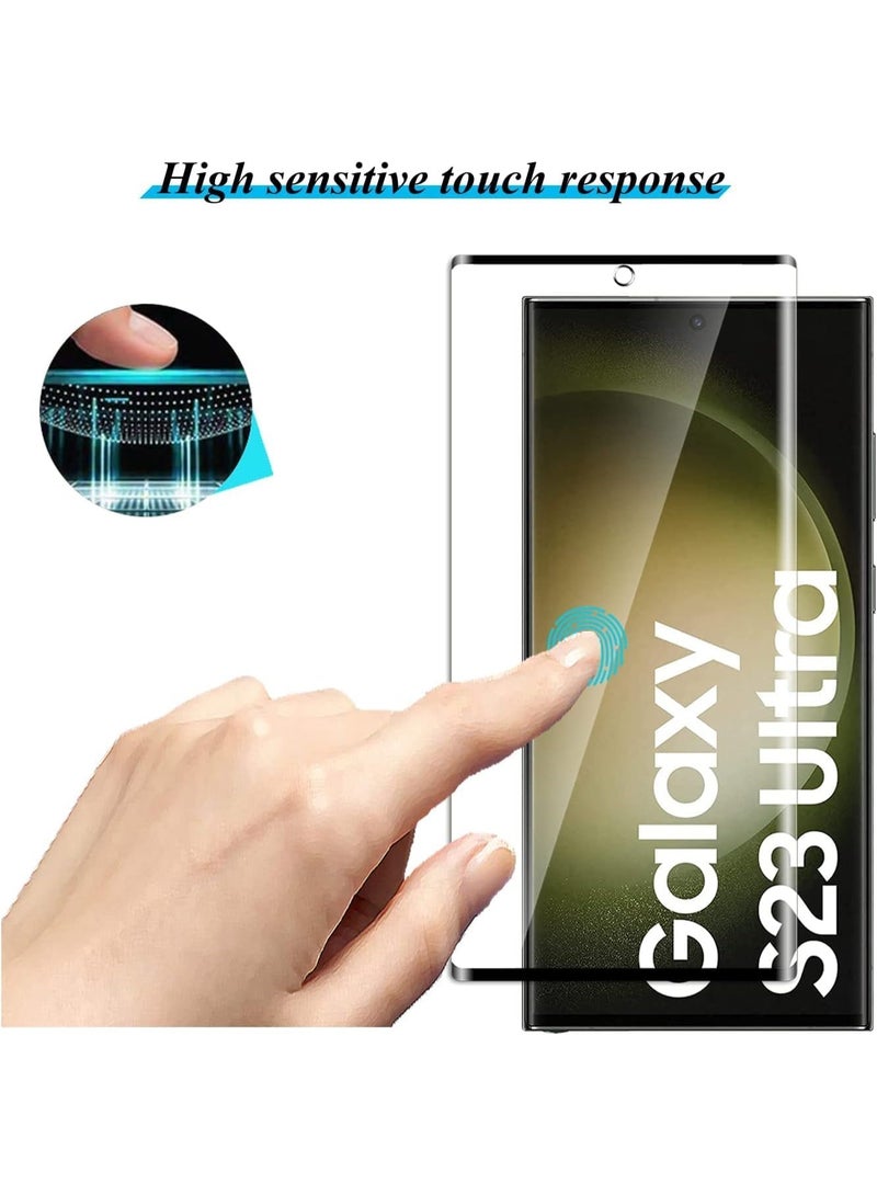 Muzz Fingerprint Unlocking Support, Glass Screen Protector for Samsung Galaxy S23 Ultra 5G, Full Glue Tempered Glass Film, 9H Hardness, HD, Anti-Scratch, Anti-Shatter, (Samsung Galaxy S23 Ultra) - Image 5